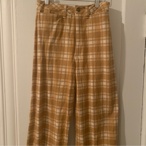 Citizen Vintage yellow tan plaid high waist trouser pant - small to medium - 6 - Picture 15 of 15